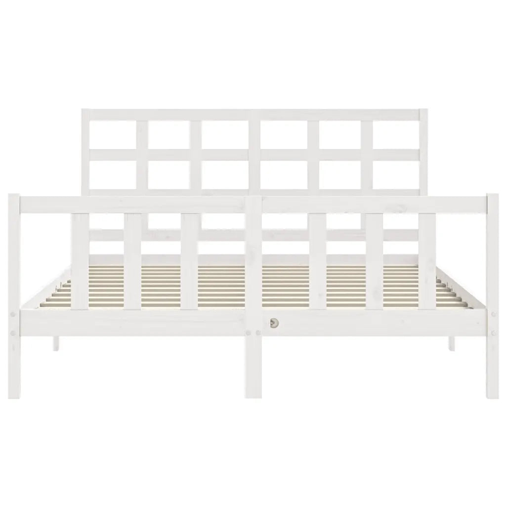 Giroletto senza Materasso-Struttura Letto Bianco 160x200 cm Legno Massello Pino 377419