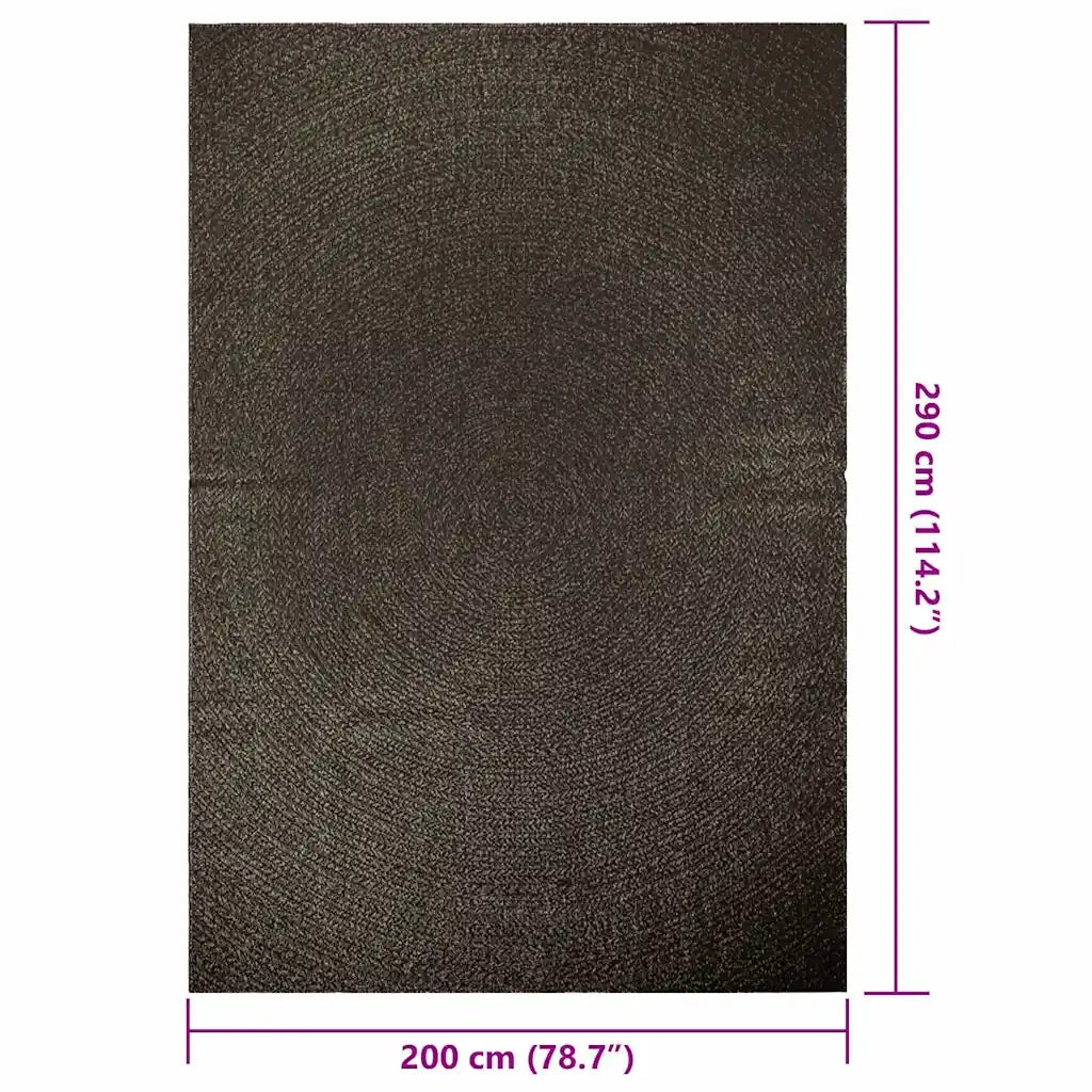Tappeto ZIZUR Antracite 200x290 cm Aspetto Iuta Interni Esterni 4010351