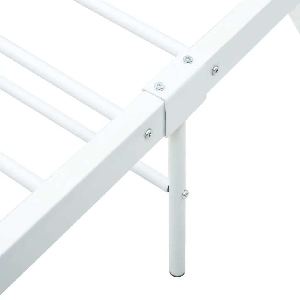 Letto singolo | Letto per adulti | Giroletto Bianco in Metallo 100x200 cm