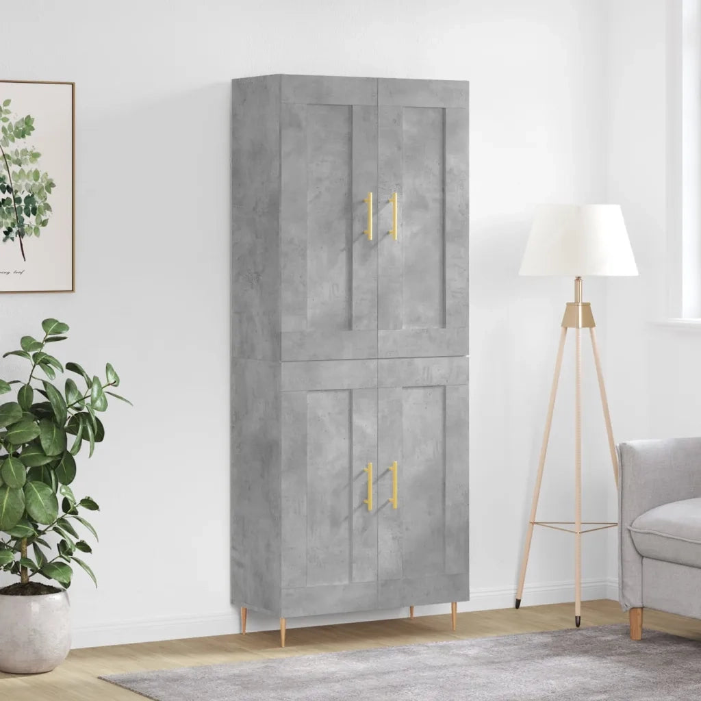 Credenza Grigio Cemento 69,5x34x180 cm in Legno Multistrato 3199677