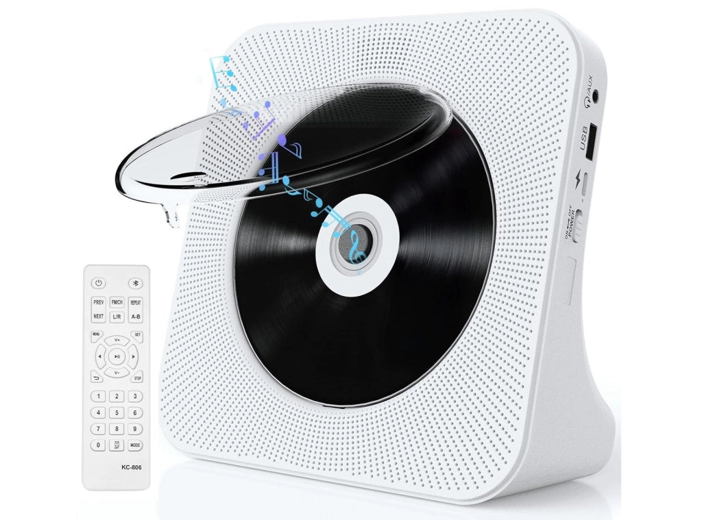 Lettore CD Portatile e Desktop con Altoparlanti Bluetooth Radio FM Protezione Anti-Salto e Copertura Antipolvere con Display LCD