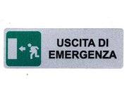 TARGHETTA ADESIVA USCITA DI EMERGENZA (FRECCIA A SINISTRA)- - cm.15x5h. - 10 pezzi