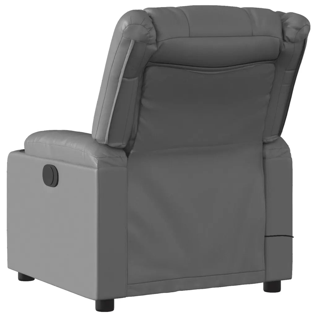 Poltrona reclinabile massaggiante in Similpelle Grigia 3206881