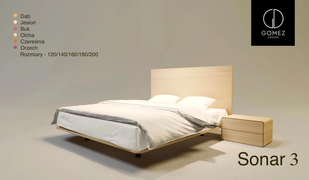 LETTO IMBOTTITO SONAR TRE 200x200 SOLIK ROVERE NATURALE