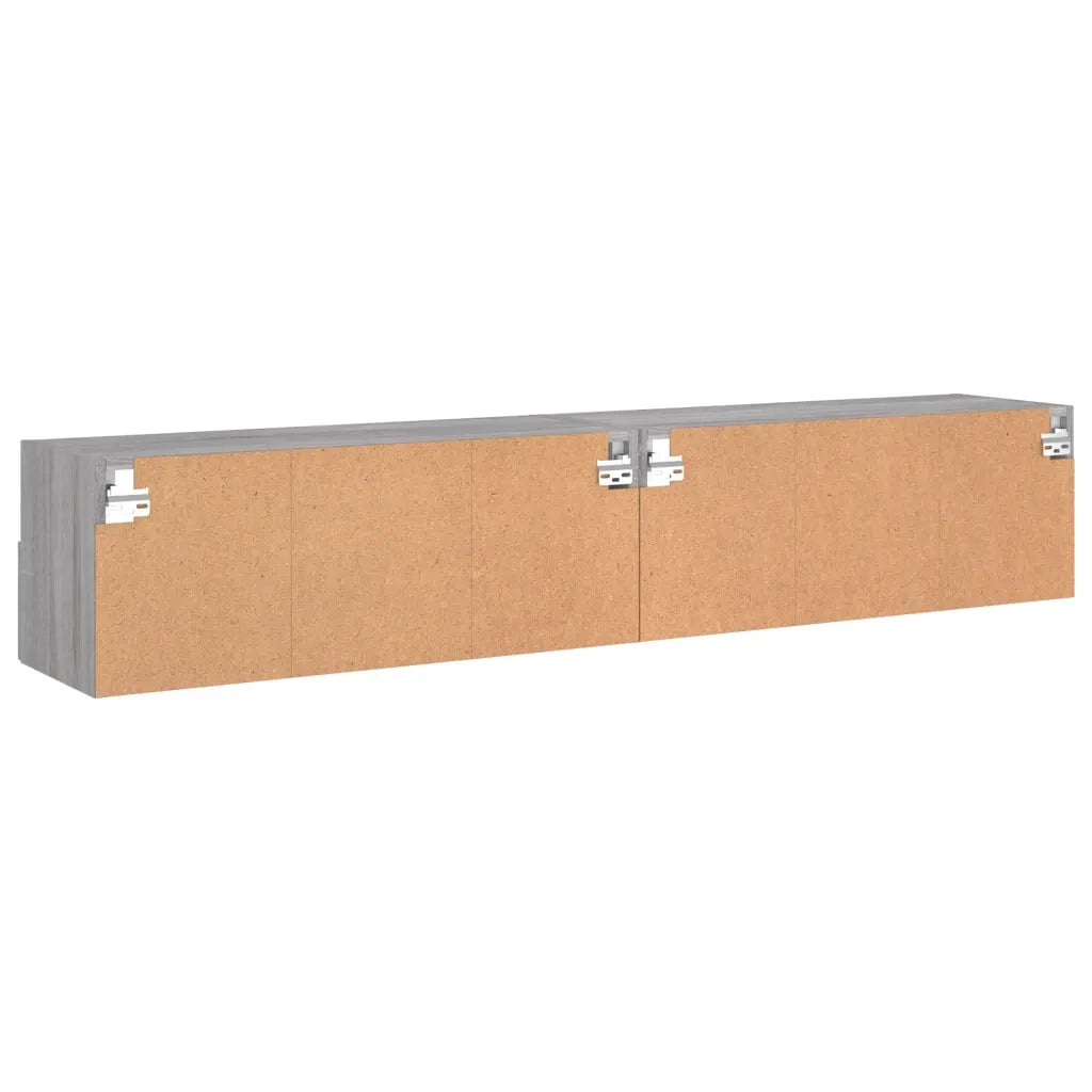 Mobili TV Parete 2pz Grigio Sonoma 80x30x30cm Legno Multistrato 836879