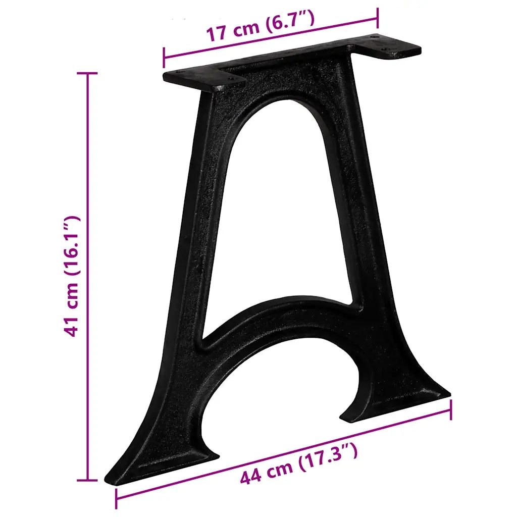 Gambe per Tavolino da CaffÃ¨ 2 pz Base ad Arco Forma di A Ghisa cod mxl 55708