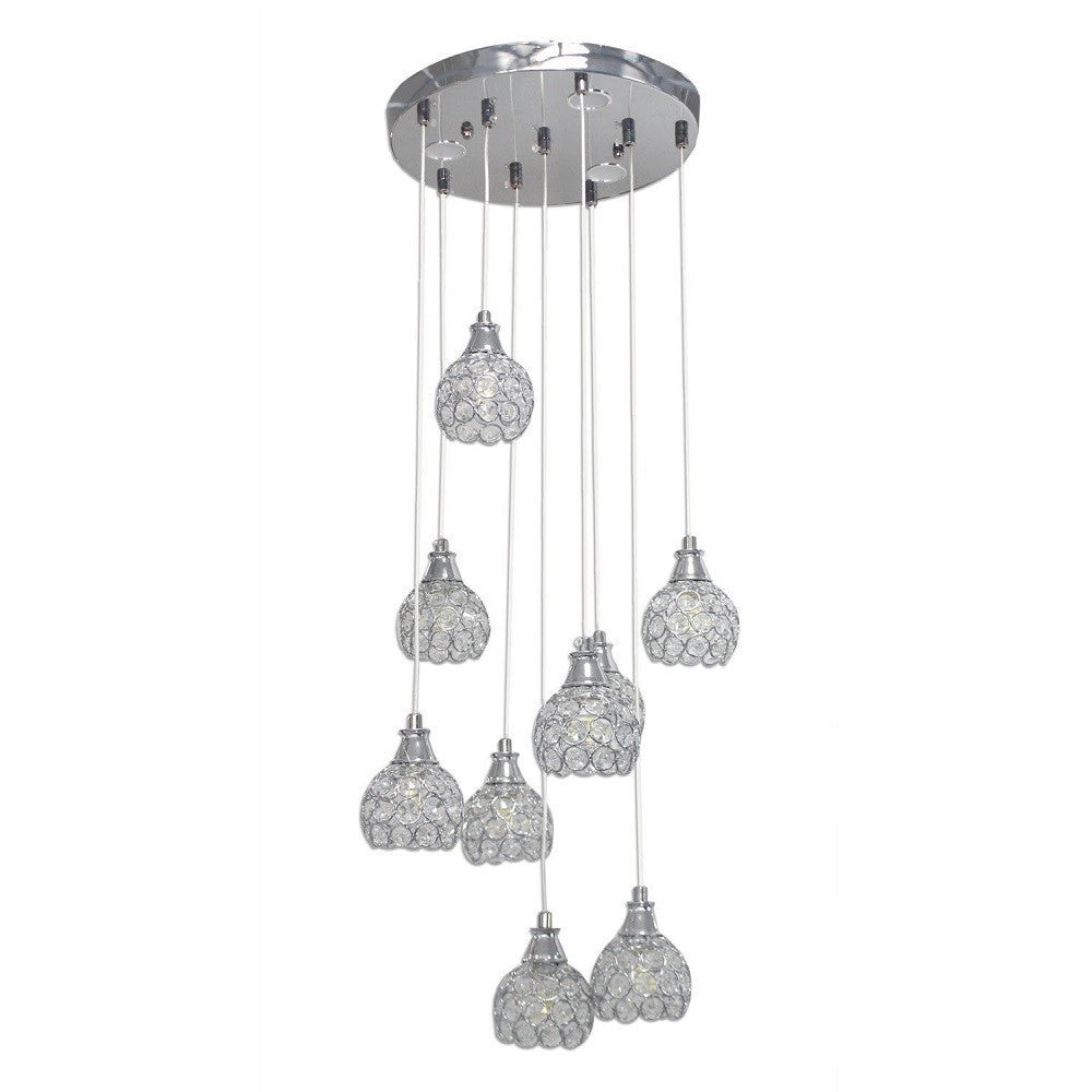 Trade Shop - Lampadario Soffitto Sospensione Plafoniera Oro Argento Attacco G9 Luce 6500k B37 - Argento