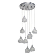 Trade Shop - Lampadario Soffitto Sospensione Plafoniera Oro Argento Attacco G9 Luce 6500k B37 - Argento
