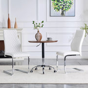 Set di 2 sedie da pranzo con schienale alto 100 cm; PU bianco e struttura metallica argento