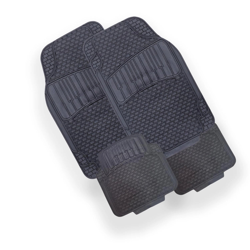 OWIJI Tappetini Auto Gomma Universali Set 4 Pezzi Antiscivolo Abitacolo Sagomabili PVC Plastica Impermeabile Ritagliabile Adattabile