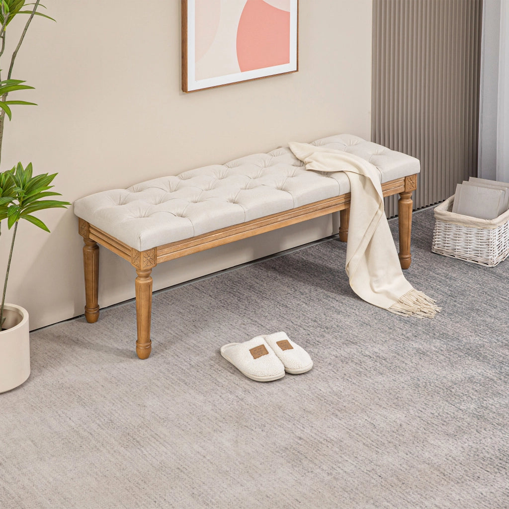 Letto imbottito con testiera ¨C zephmum ¨C 120x41x48 cm, bianco crema
