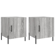 Set di 2 Comodini | Armadio da Notte | Mobiletto da notte Grigio Sonoma 40x40x50 cm in Legno Multistrato