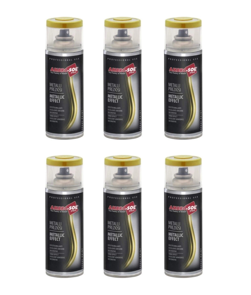 Bomboletta Spray Metalli Preziosi 400 Ambrosol Effetto Oro Antico 6 Pezzi