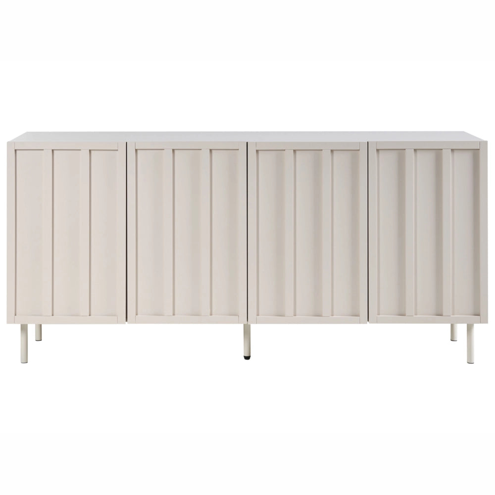 Credenza beige chiaro MDF 4 ante Gambe in metallo Cashmere Design moderno Camera da letto