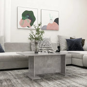 Tavolino Salotto-Tavolino da soggiorno-Tavolo Grigio Cemento 103,5x60x40cm Legno Multistrato