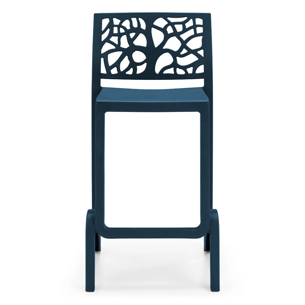 Sgabello in polipropilene TETI altezza seduta 75cm, impilabile, idrorepellente, resistente ai raggi UV, design moderno e innovativo, ideale per la cucina, la veranda o giardino colore Petrolio