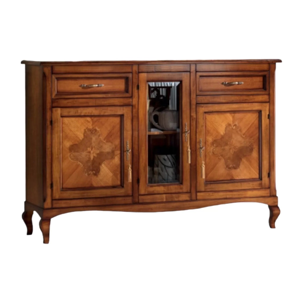 Credenza classica 3 porte 2 cassetti legno bassano 165x49x113 - Mobili 2G