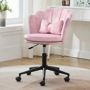 SEDIA Girevole regolabile 55x62x73-83 cm Velluto Rosa