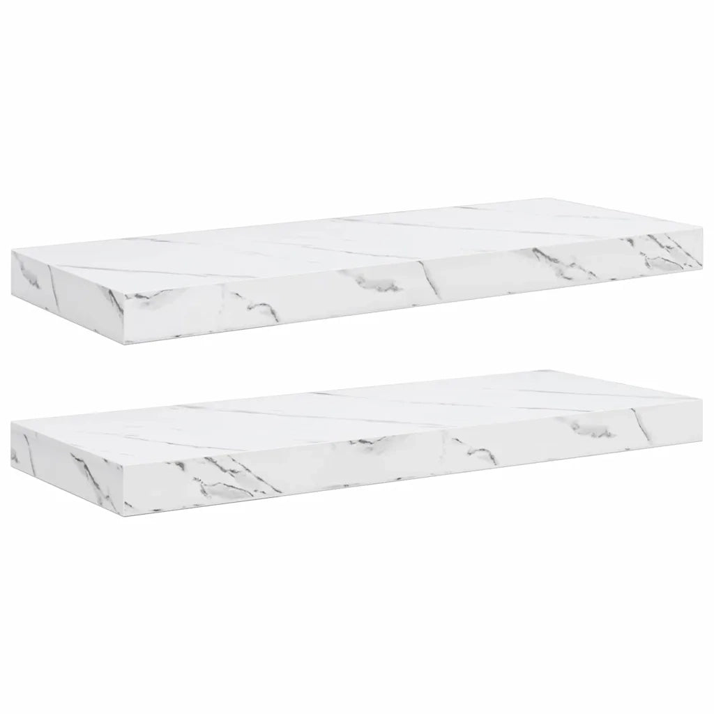 Scaffale da parete 2 pz Marmo Bianco 60 x 23,5 x 3,8 cm 42019969