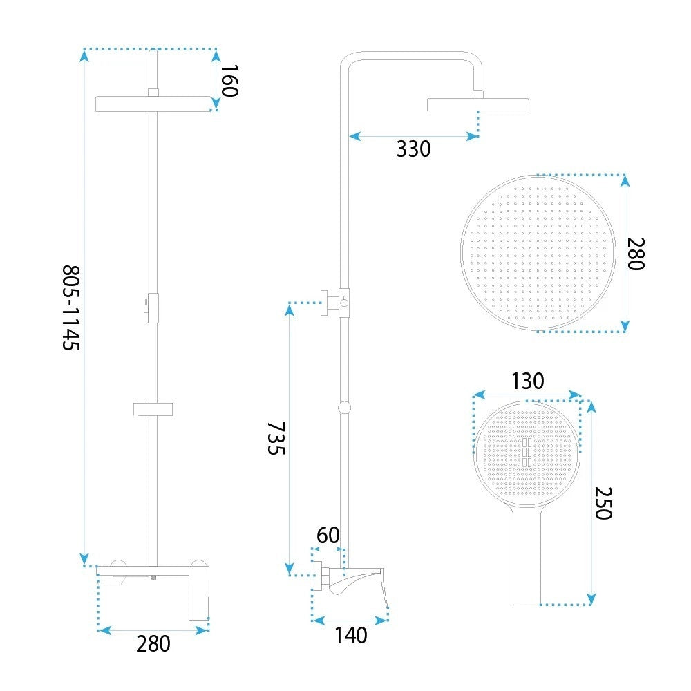 Set Doccia Rea Vision Chrome