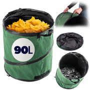 KADAX Sacchetto per foglie, cestino per rifiuti da giardino, pieghevole, resistente, con maniglie, 90 L