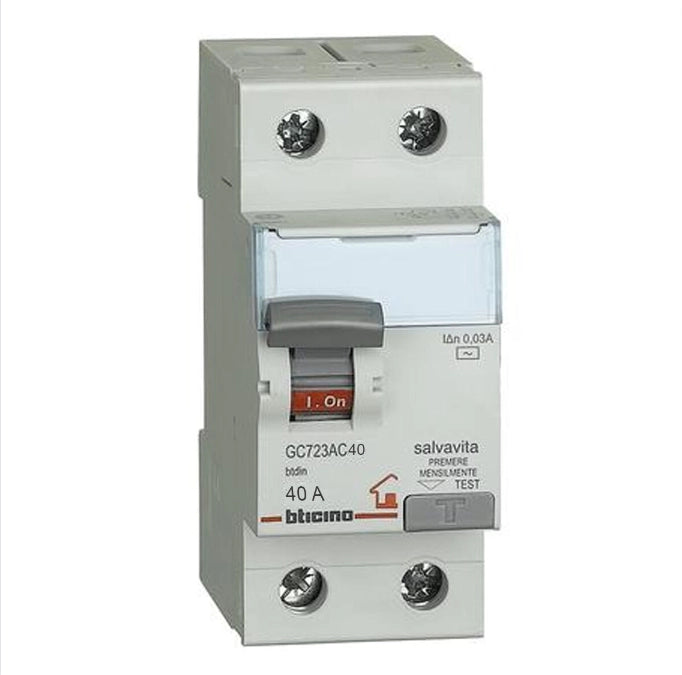 Bticino interruttore differenziale salvavita 2 poli tipo ac btdin gc723ac *** ampere 40 ampere, confezione 1