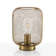 Lampada da tavolo in filo di metallo ottone anticato cm Ø.20 x H.27