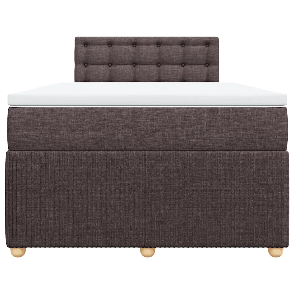 Giroletto a Molle con Materasso Marrone Scuro 120x190cm Tessuto