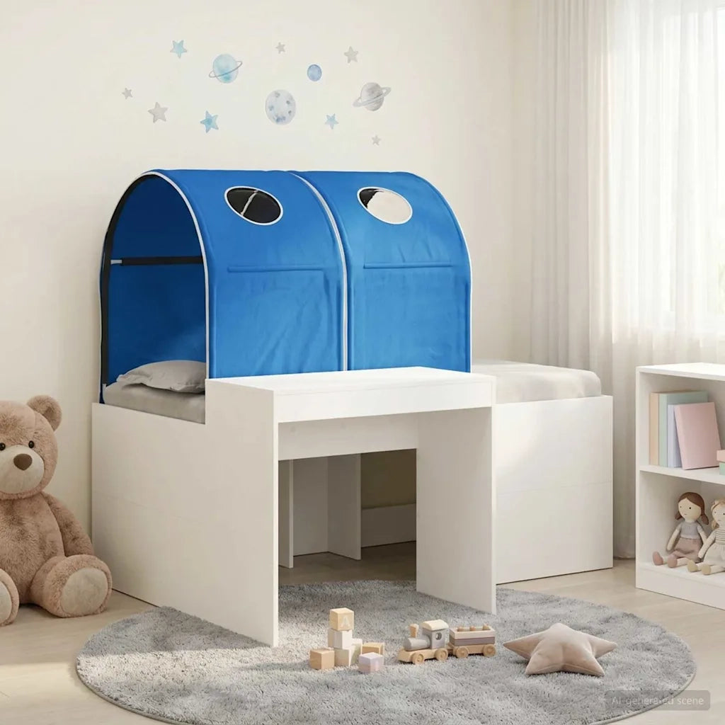 Letto con Tunnel 4 pcs Rovere Artigianale e Blu 3423511