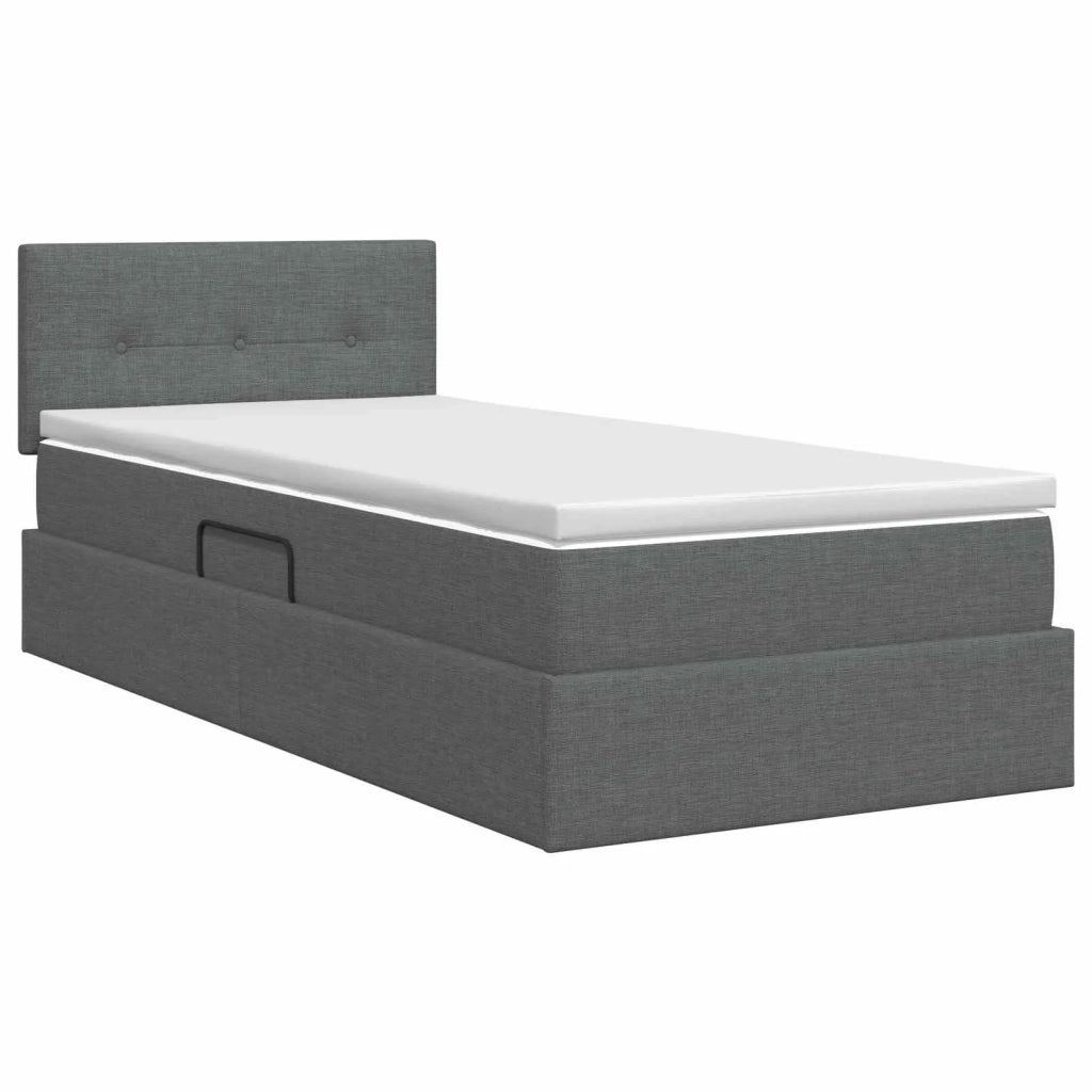 Letto con contenitore e materasso Grigio Scuro 100 x 200 cm 3458602