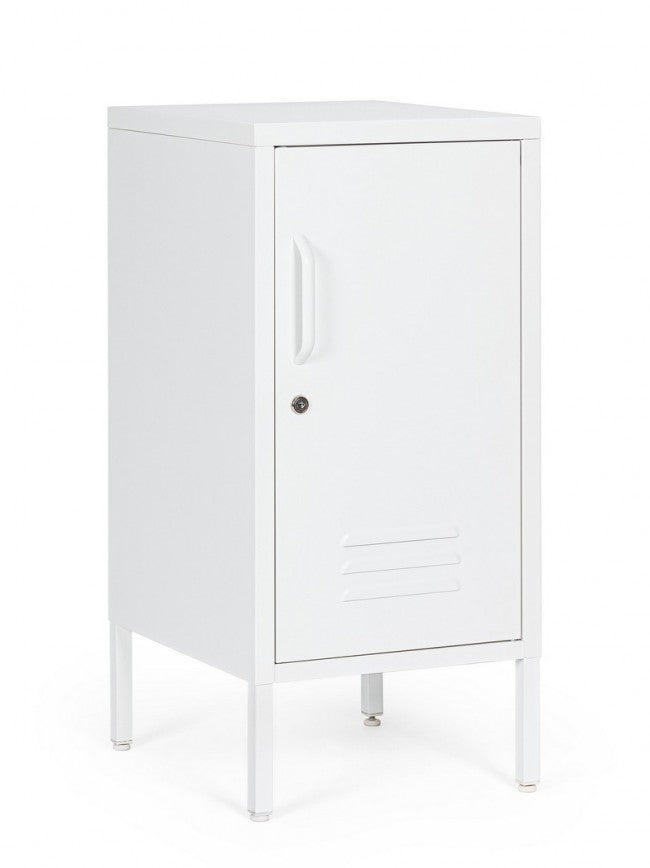 Mobile Basso 1 Anta 40x35x76 cm Cambridge in Acciaio Bianco