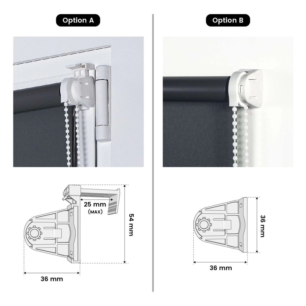 Tenda a Rullo Oscurante installazione senza foratura EasyFix Grigio 90x180 cm