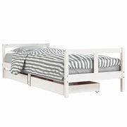 Giroletto Bambini | Letto Infantile | Lettino con Cassetti Bianco 80x200cm Massello di Pino