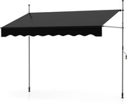 Tenda da Sole a Morsetto, Regolabile in Altezza e Inclinazione con Manovella, Telo Impermeabile e Resistente ai Raggi Solari e Telaio Antiruggine, Tenda Retrattile Senza Foratura (2,5M,Nero)