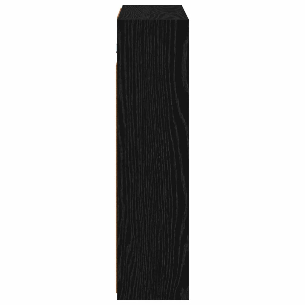 Mobiletto per specchio da bagno Rovere Nero 63,5 x 16 x 62,5 cm
