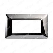 ETTROIT PLACCA PLASTICA 4P CROMATO LUCIDO compatibile matix bticino| MT83413 - ETTROIT
