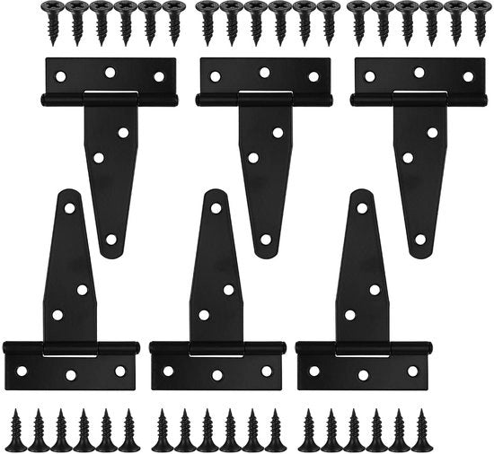Scharnier Heavy Duty in Acciaio - Nero - Piastra di Riparazione del Serramento - Serramenti delle Porte - Apertura di 180 Gradi - Resistente alla Corrosione - Installazione Facile - Serramento delle Porte con Scharnier