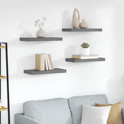 Scaffali a Parete 4 pz Grigio Lucido 50x23x3,8 cm in MDF cod mxl 32857