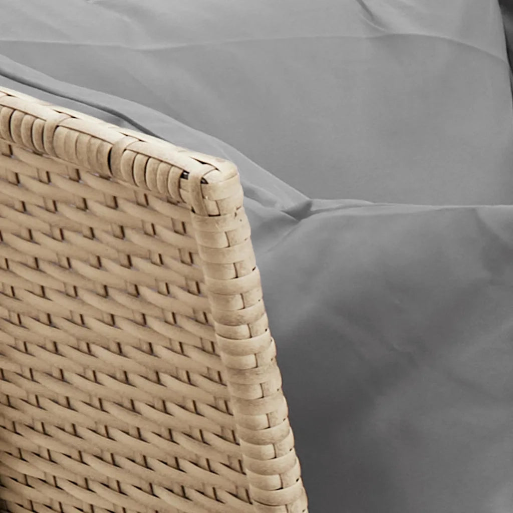 Divano da Giardino con Cuscini in Polyrattan Beige