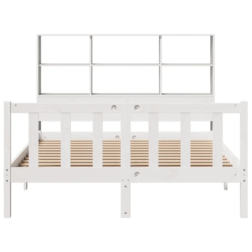 Letto Libreria senza Materasso Bianco 160x200 cm Legno di Pino 3321709