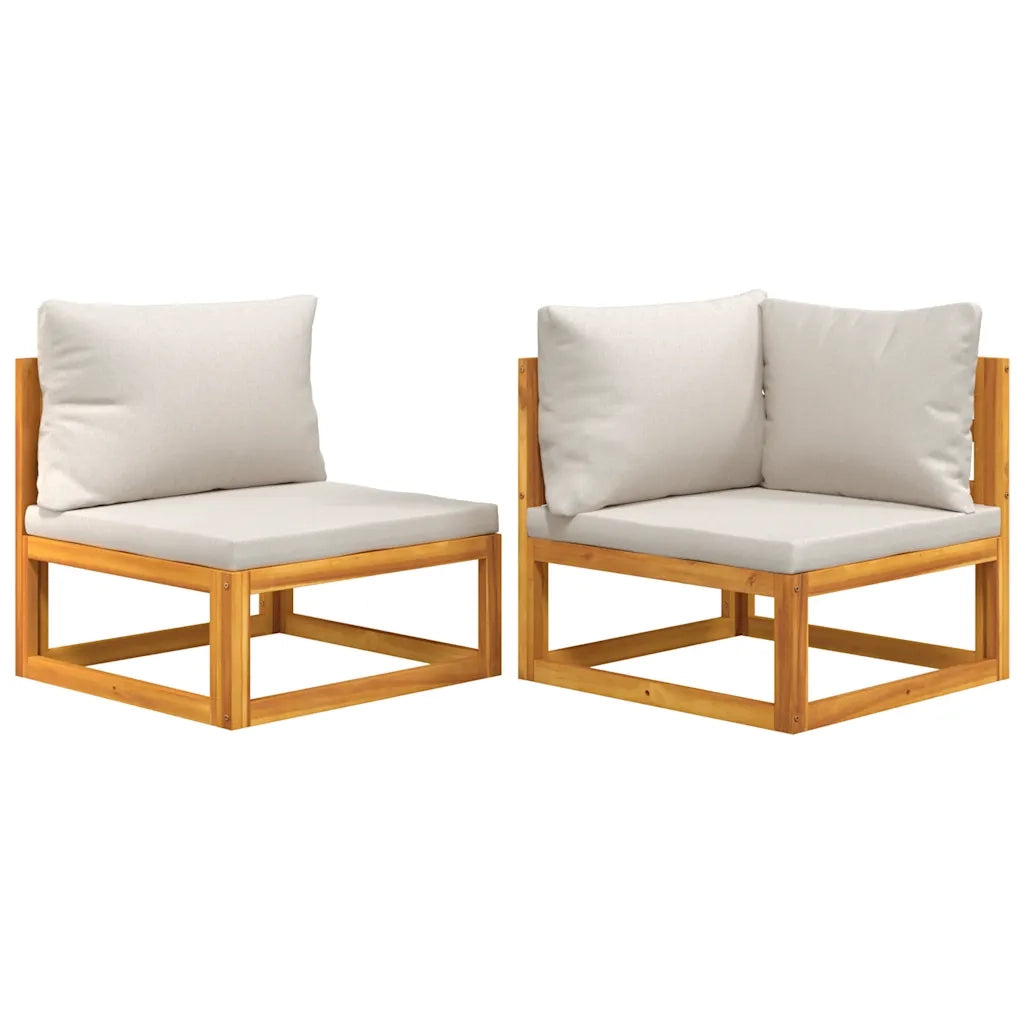 Salotto da Giardino-Set Divani da Giardino 2pz con Cuscini Legno Massello di Acacia 526947