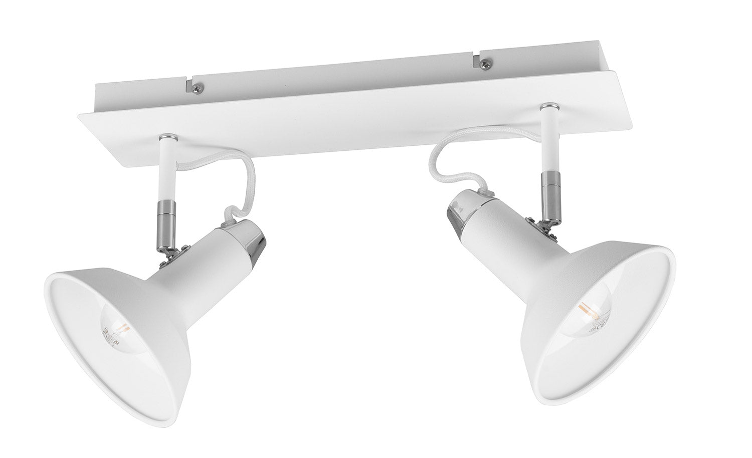 Plafoniera da Interno Attacco E14 in Metallo Bianco Opaco