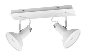 Plafoniera da Interno Attacco E14 in Metallo Bianco Opaco