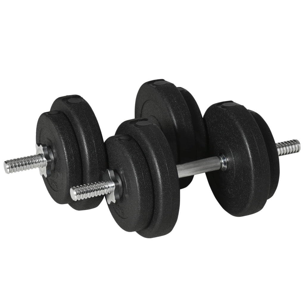 Set Manubri Pesi 20 kg con Dischi e Manubri ¨C zephmum ¨C Nero 43x18x7.5 cm