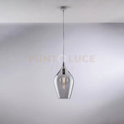 Sospensione in ferro con vetro grigio pyrex 1 luce Ares