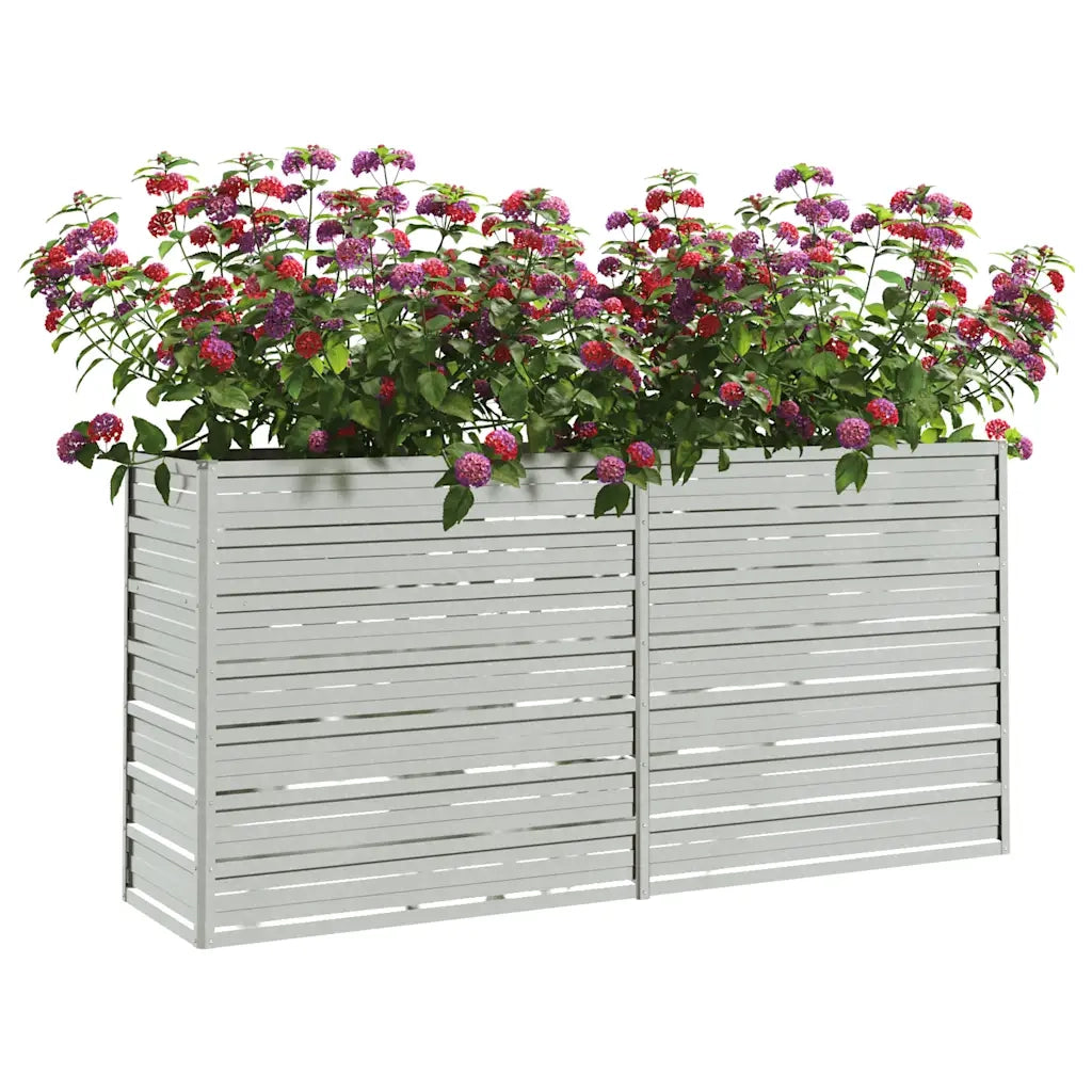 Letto Rialzato Giardino 160x40x77 cm in Acciaio Zincato Argento 316894