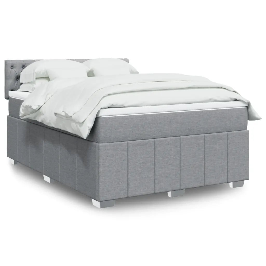 Giroletto a Molle con Materasso Grigio Chiaro 140x190cm Tessuto