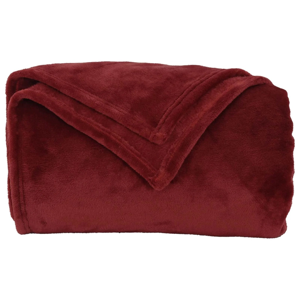 Coperte da Pile 6 pz Rosso Bordeaux 240 x 270 cm Panno