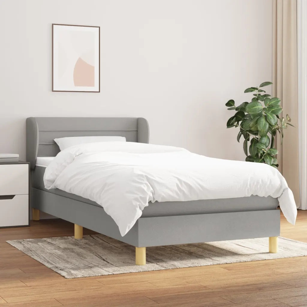 Giroletto a Molle con Materasso Grigio Chiaro 90x190 cm Tessutocod mxl 98069