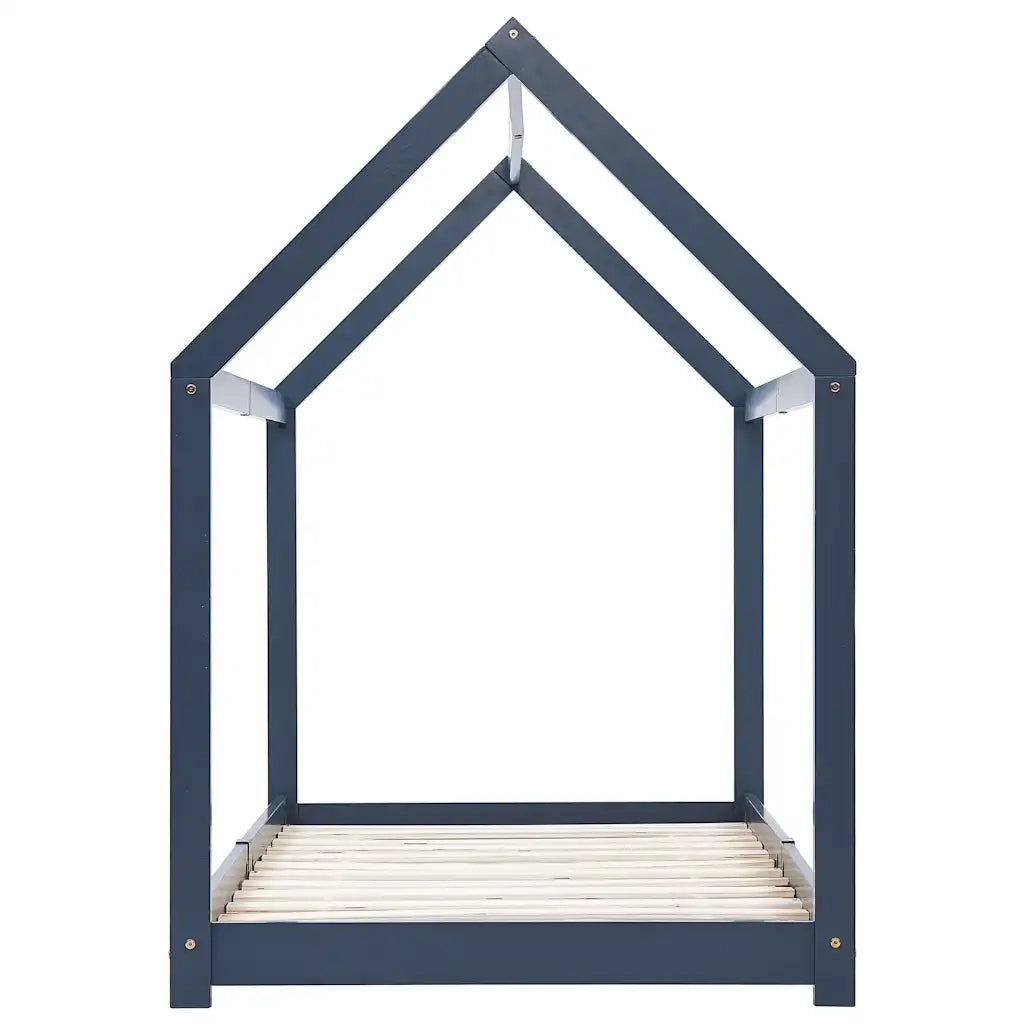 Giroletto per Bambini Grigio in Massello di Pino 90x200 cm 283354